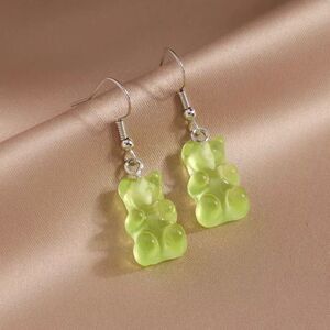 🆕Green Candy Gummy Bear Dangle Earrings